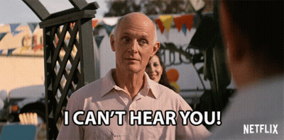 Man Saying I Can't Hear You Netflix Sign GIF
