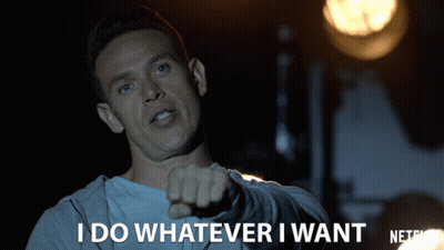 Man Saying I Do Whatever I Want While Pointing GIF