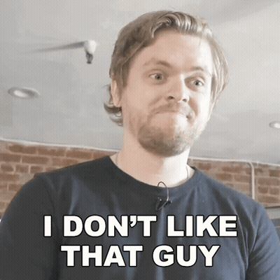 Man Saying I Don't Like That Tone With You're My Hero Logo GIF