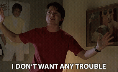 Man Saying I Don't Want Any Trouble In Front Of Michael Jackson Poster GIF