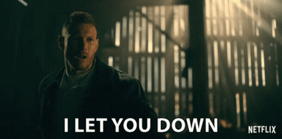 Man Saying I Let You Down In Dark Room GIF