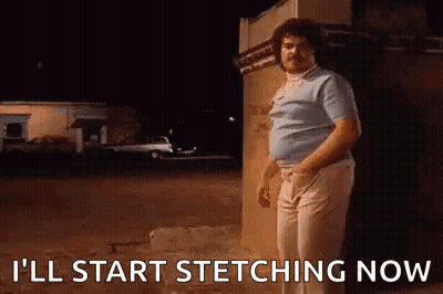 Man Saying I'll Start Stretching Now GIF