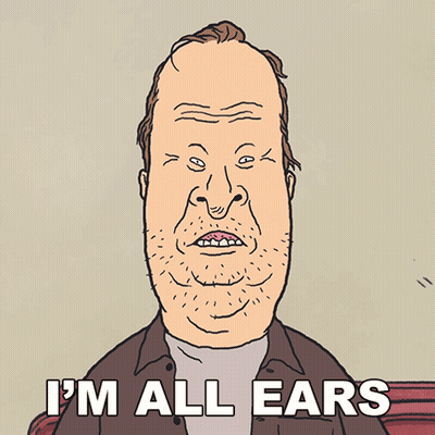 Man Saying I'm All Ears GIF