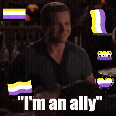 Man Saying I'm An Ally GIF
