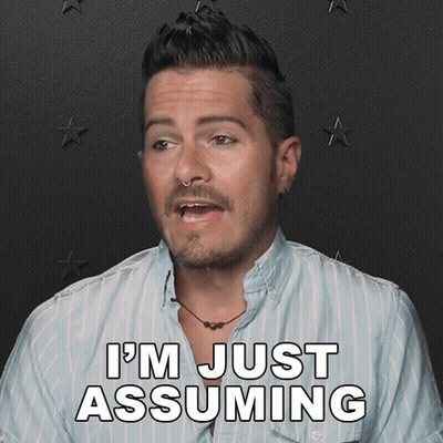 Man Saying I'm Just Assuming With Stars GIF
