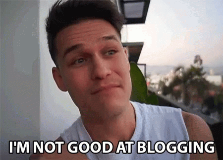 Man Saying I'm Not Good At Blogging To Camera GIF