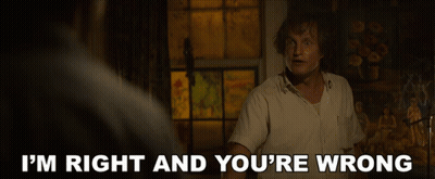Man Saying I'm Right And You're Wrong In Front Of Window GIF