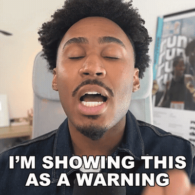 Man Saying I'm Showing This As A Warning With Eyes Closed GIF