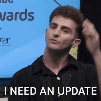 Man Saying I Need An Update In Front Of Screen Saying Wards GIF