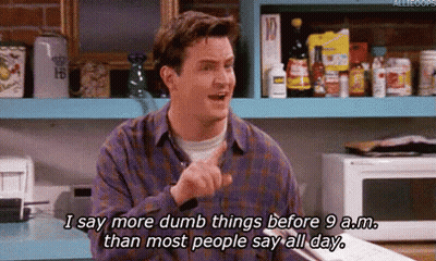 Man Saying I Say More Dumb Things Before 9 AM GIF