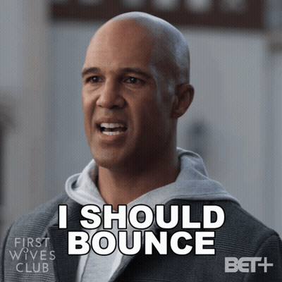 Man Saying I Should Bounce In Front Of BET Logo GIF