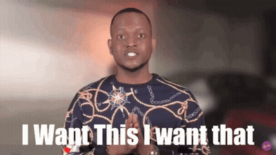 Man Saying I Want This I Want That In Front Of Car GIF