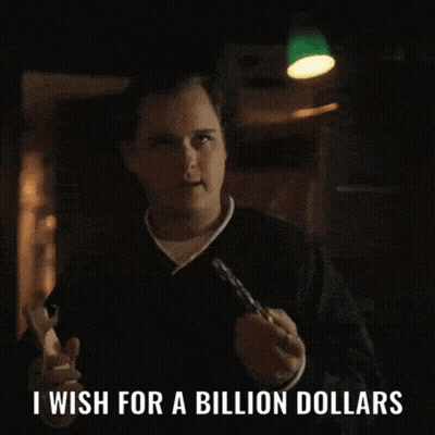 Man Saying I Wish For A Billion Dollars In Dark Room GIF
