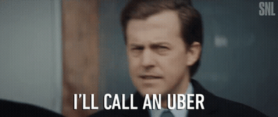 Man Saying Ill Call Uber In Front Of SNL Logo GIF