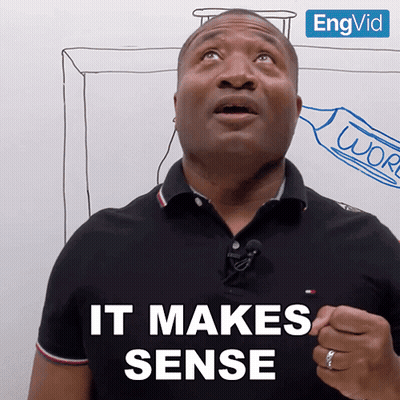 Man Saying It Makes Sense In Front Of White Board GIF