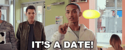 Man Saying It's A Date In Restaurant GIF