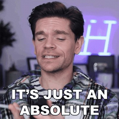 Man Saying It's Absolute In Front Of Neon H GIF