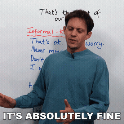 Man Saying It's Absolutely Fine In Front Of White Board GIF