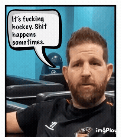 Man Saying It's Fucking Hockey Shit Happens Sometimes GIF