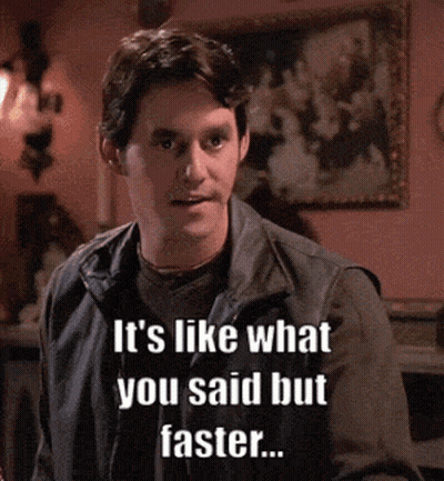 Man Saying It's Like What You Said But Faster GIF
