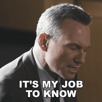 Man Saying It's My Job To Know GIF