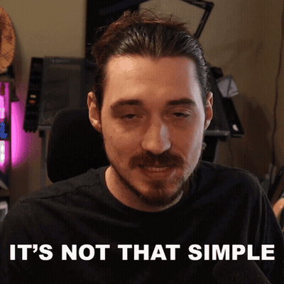 Man Saying It's Not That Simple At Computer GIF