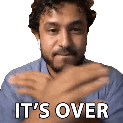 Man Saying It's Over With Hands Sticker
