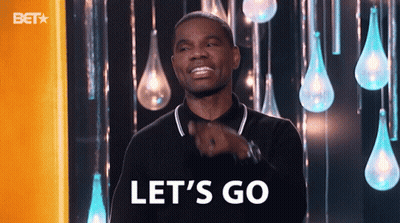 Man Saying Let's Go In Front Of Lights GIF