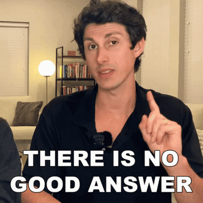Man Saying No Good Answer In Living Room GIF