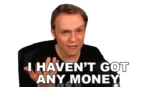Man Saying No Money Sticker