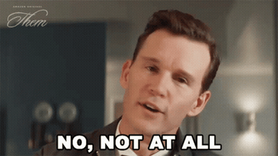Man Saying No Not At All In Front Of Them Sign GIF