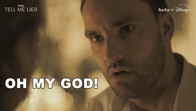 Man Saying Oh My God Looking At Another Person GIF