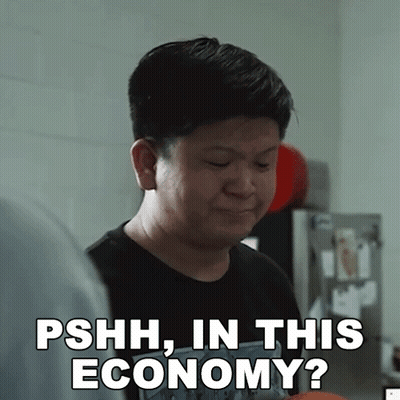 Man Saying Pshh In This Economy Looking Down GIF