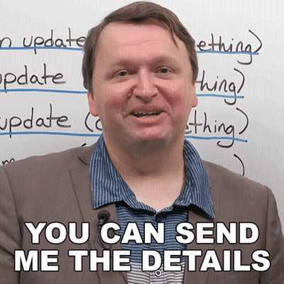 Man Saying Send Me Details GIF
