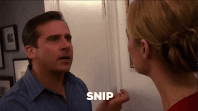 Man Saying Snip Talking To Woman GIF