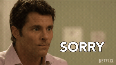Man Saying Sorry In Front Of Netflix Ad GIF