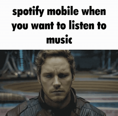 Man Saying Spotify Mobile When You Want To Listen To Music GIF