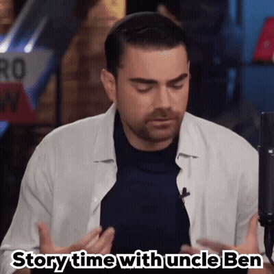 Man Saying Story Time With Uncle Ben GIF