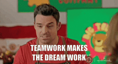 Man Saying Teamwork Makes Dream Work GIF