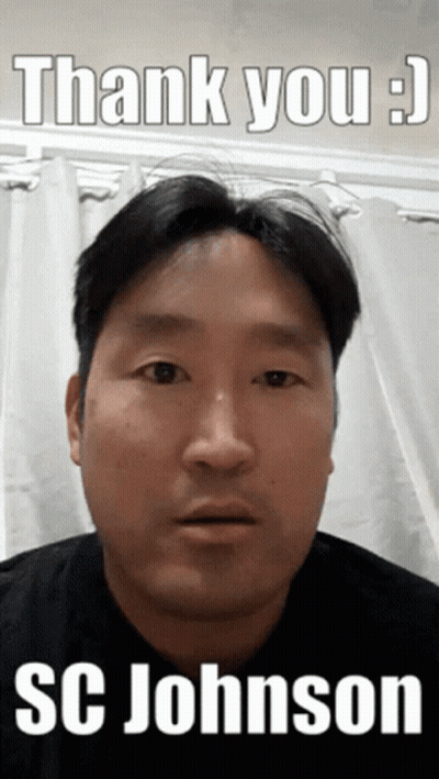 Man Saying Thank You SC Johnson In Front Of Face GIF