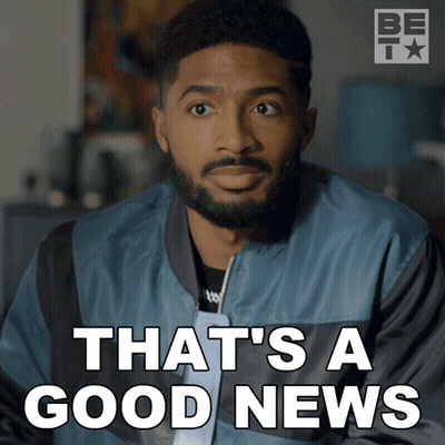 Man Saying That's Good News In Front Of BET Logo GIF