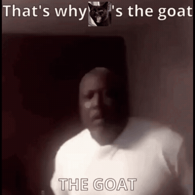 Man Saying That's Why Goat In Front Of Black Cat GIF