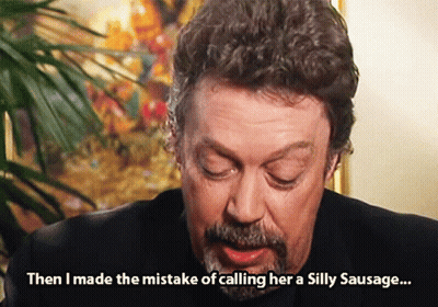 Man Saying Then I Made The Mistake Of Calling Her A Silly Sausage GIF