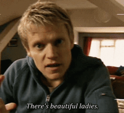 Man Saying There's Beautiful Ladies By Window GIF