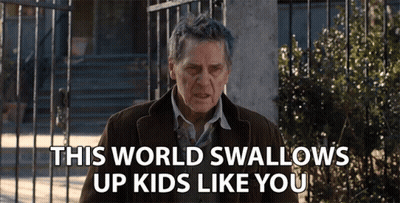 Man Saying This World Swallows Kids GIF