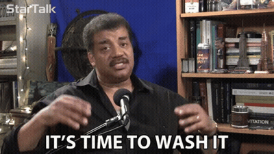 Man Saying Time To Wash It At Microphone GIF