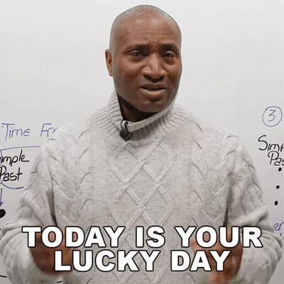 Man Saying Today Is Your Lucky Day GIF