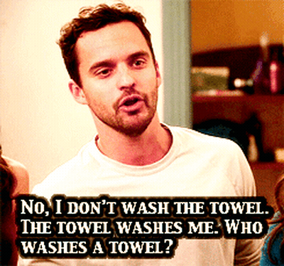 Man Saying Towel Washes Me GIF