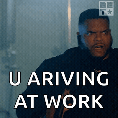 Man Saying U Arriving At Work GIF