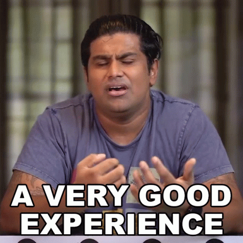 Man Saying Very Good Experience With Hands Out GIF